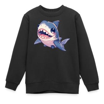 Haie Hai - Kinder Premium Organic Sweatshirt - Schwarz - Vorne - AI Model Kid Female (0cm)