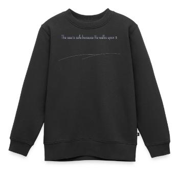 La mer est sûre parce qu’Il marche — pour les couleurs sombres - Sweat Premium enfant bio - noir - Devant - AI Model Kid Female (0cm)