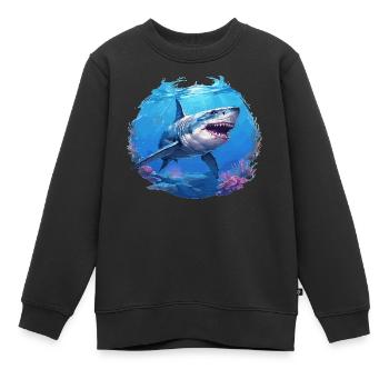 Haie Hai - Kinder Premium Organic Sweatshirt - Schwarz - Vorne - AI Model Kid Female (0cm)