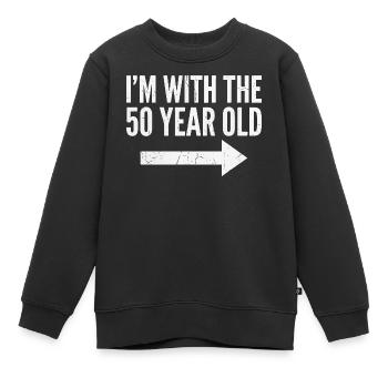 Je suis au 50e 50e anniversaire - Sweat Premium enfant bio - noir - Devant - AI Model Kid Female (0cm)