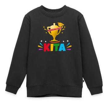 Kita pokal abschluss - Kinder Premium Organic Sweatshirt - Schwarz - Vorne - AI Model Kid Female (0cm)