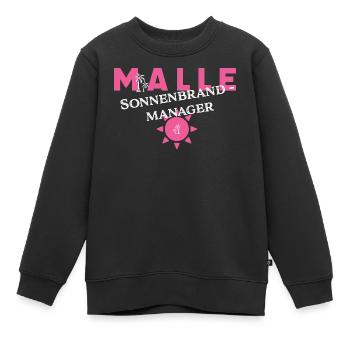 Malle Sonnenbrand-Manager - Kinder Premium Organic Sweatshirt - Schwarz - Vorne - AI Model Kid Female (0cm)
