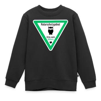 Naturschutzgebiet Nachteule Bitte nicht füttern - Kinder Premium Organic Sweatshirt - Schwarz - Vorne - AI Model Kid Female (0cm)