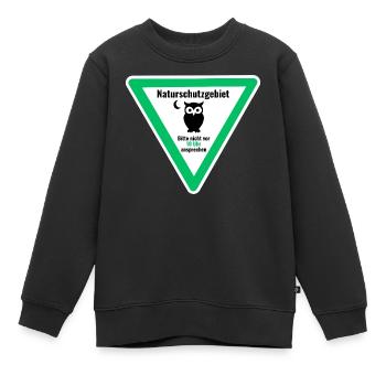 Nachteule Bitte nicht vor 10 Uhr ansprechen - Kinder Premium Organic Sweatshirt - Schwarz - Vorne - AI Model Kid Female (0cm)