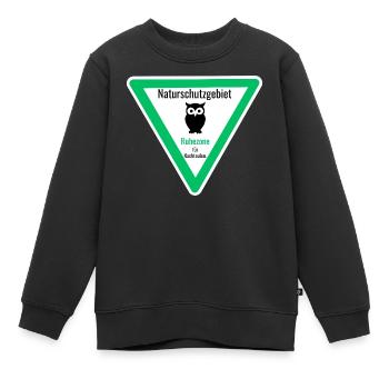 Naturschutzgebiet Ruhezone für Nachteulen - Kinder Premium Organic Sweatshirt - Schwarz - Vorne - AI Model Kid Female (0cm)