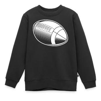 Ballon de football américain - Sweat Premium enfant bio - noir - Devant - AI Model Kid Female (0cm)