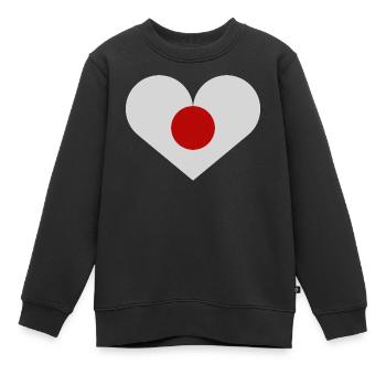 Japanese flag in the shape of a heart - Kids Premium Organic Sweatshirt - black - Front - AI Model Kid Female (0cm)