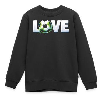 Liebe zum Design von Rundballen im Fußball - Kinder Premium Organic Sweatshirt - Schwarz - Vorne - AI Model Kid Female (0cm)