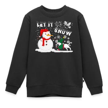 Schneemann lass es schneien - Kinder Premium Organic Sweatshirt - Schwarz - Vorne - AI Model Kid Female (0cm)