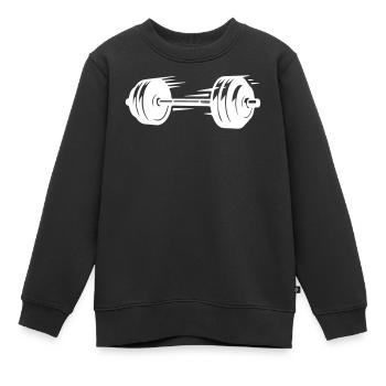 Langhantel Symbol Hanteln - Kinder Premium Organic Sweatshirt - Schwarz - Vorne - AI Model Kid Female (0cm)