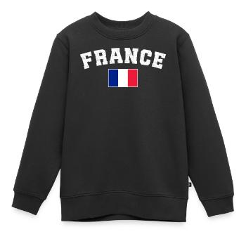 Die französische Fußballnationalmannschaft - Kinder Premium Organic Sweatshirt - Schwarz - Vorne - AI Model Kid Female (0cm)