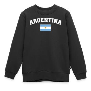 Flagge von Argentinien Argentinien - Kinder Premium Organic Sweatshirt - Schwarz - Vorne - AI Model Kid Female (0cm)
