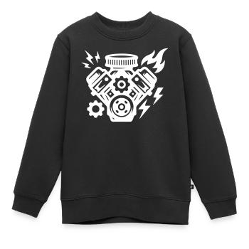 Motor Tuning Symbol - Kinder Premium Organic Sweatshirt - Schwarz - Vorne - AI Model Kid Female (0cm)