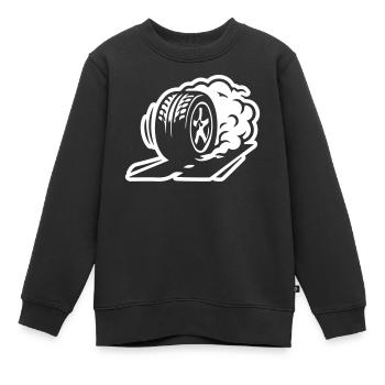 Autoreifen Driften Symbol - Kinder Premium Organic Sweatshirt - Schwarz - Vorne - AI Model Kid Female (0cm)