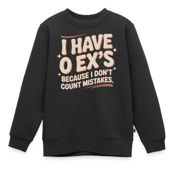 Ex-petit ami J’ai 0 ex Séparation Divorce célibataire - Sweat Premium enfant bio - noir - Devant - AI Model Kid Female (0cm)