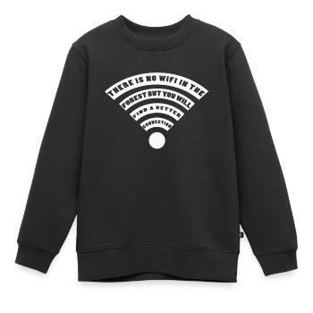 Waldverbindung Ohne WLAN - Kinder Premium Organic Sweatshirt - Schwarz - Vorne - AI Model Kid Female (0cm)