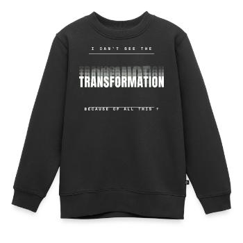 Transformation fail - Kinder Premium Organic Sweatshirt - Schwarz - Vorne - AI Model Kid Female (0cm)