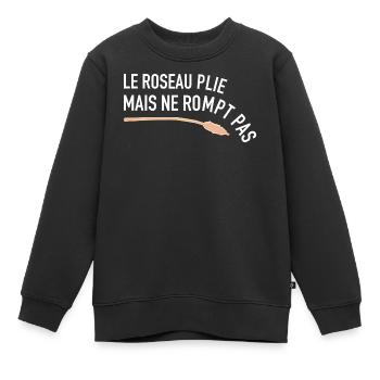 Le roseau pli mais ne rompt pas - Epreuves - Sweat Premium enfant bio - noir - Devant - AI Model Kid Female (0cm)