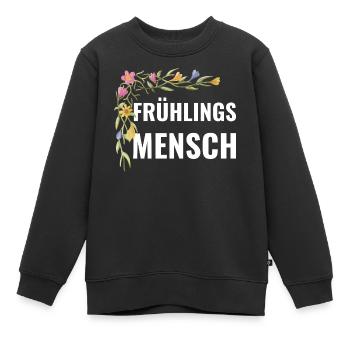 Frühlingsmensch – Blumen Statement - Kinder Premium Organic Sweatshirt - Schwarz - Vorne - AI Model Kid Female (0cm)