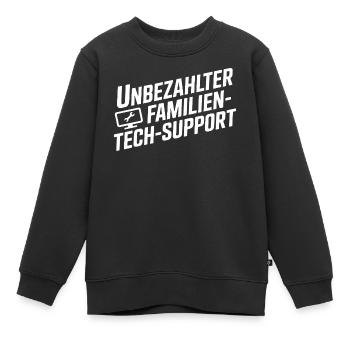 Unpaid Family Tech Support - Kids Premium Organic Sweatshirt - black - Front - AI Model Kid Female (0cm)