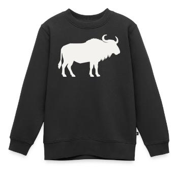 Silhouette du bison sauvage - Sweat Premium enfant bio - noir - Devant - AI Model Kid Female (0cm)