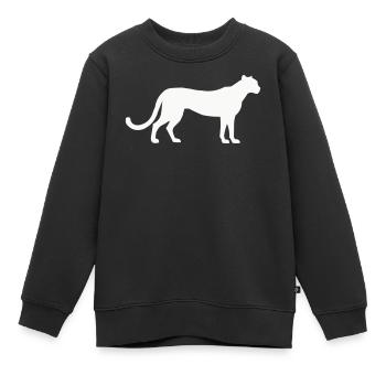 gepard_silhouette_1 - Kinder Premium Organic Sweatshirt - Schwarz - Vorne - AI Model Kid Female (0cm)