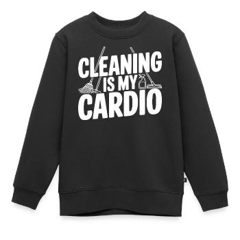 Putzen ist mein Cardio - Kinder Premium Organic Sweatshirt - Schwarz - Vorne - AI Model Kid Female (0cm)
