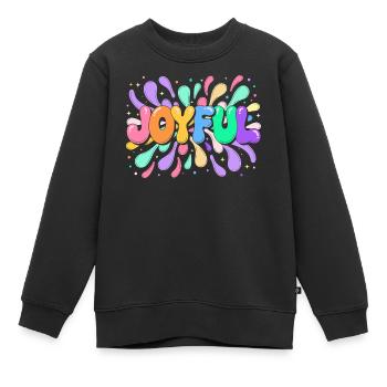 Happy lettering in colorful shards - Kids Premium Organic Sweatshirt - black - Front - AI Model Kid Female (0cm)