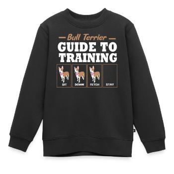 Bull terrier - Sweat Premium enfant bio - noir - Devant - AI Model Kid Female (0cm)
