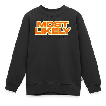 Le plus susceptible de se perdre - Vacances familiales drôles - Sweat Premium enfant bio - noir - Devant - AI Model Kid Female (0cm)