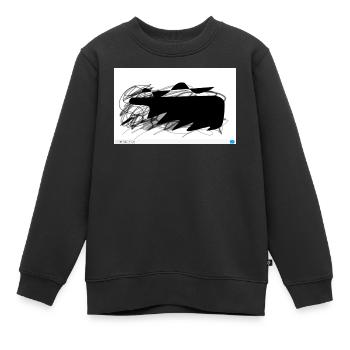 Schwarzer Abstrakt-Blob mit Linien - Kinder Premium Organic Sweatshirt - Schwarz - Vorne - AI Model Kid Female (0cm)