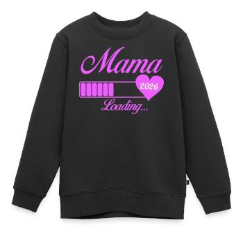 Mama 2026 Loading Herz - Kinder Premium Organic Sweatshirt - Schwarz - Vorne - AI Model Kid Female (0cm)