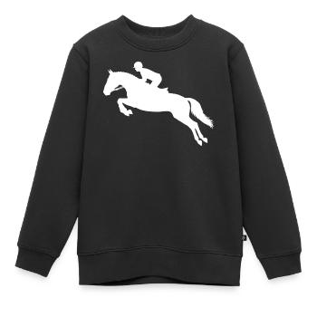 Les cavaliers de dressage et l’équitation vont de pair - Sweat Premium enfant bio - noir - Devant - AI Model Kid Female (0cm)