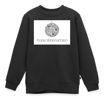 Frohe Weihnachten: Sternen-Weihnachtskugel - Kinder Premium Organic Sweatshirt - Schwarz - Vorne - AI Model Kid Female (0cm)