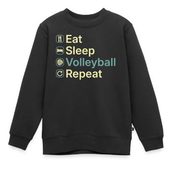 Eat Sleep Volleyball Repeat Funny Volleyball Gift - Kids Premium Organic Sweatshirt - black - Front - AI Model Kid Female (0cm)