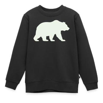 Silhouette d’ours vert doux - Sweat Premium enfant bio - noir - Devant - AI Model Kid Female (0cm)