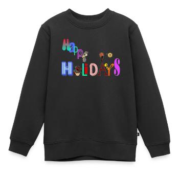 Joyeuses Fêtes - Sweat Premium enfant bio - noir - Devant - AI Model Kid Female (0cm)
