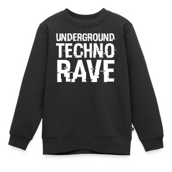 Underground Techno Rave Typeface - Kids Premium Organic Sweatshirt - black - Front - AI Model Kid Female (0cm)