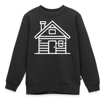Don du constructeur de maison Maison White Building - Sweat Premium enfant bio - noir - Devant - AI Model Kid Female (0cm)