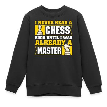 Schach Schachspieler Schachbrett - Kinder Premium Organic Sweatshirt - Schwarz - Vorne - AI Model Kid Female (0cm)