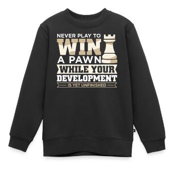 Schach Schachspieler Schachbrett - Kinder Premium Organic Sweatshirt - Schwarz - Vorne - AI Model Kid Female (0cm)