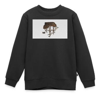 Fantasme de dirigeable steampunk - Sweat Premium enfant bio - noir - Devant - AI Model Kid Female (0cm)