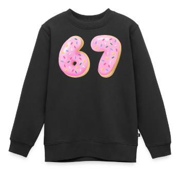 67 Six Seven Number 67 Donut à la crème meme - Sweat Premium enfant bio - noir - Devant - AI Model Kid Female (0cm)