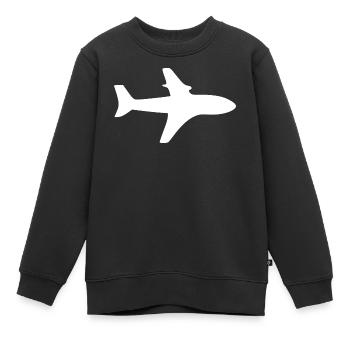 Flugzeug Reise Flugreise Geschenk - Kinder Premium Organic Sweatshirt - Schwarz - Vorne - AI Model Kid Female (0cm)