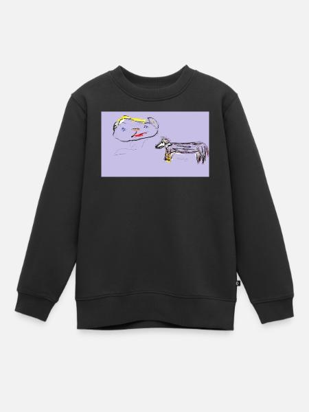 Der Platz war leer, doch der Hund weigerte sich zu gehen - Kinder Premium Organic Sweatshirt - Schwarz