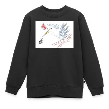 Schau genau da! - Kinder Premium Organic Sweatshirt - Schwarz - Vorne - AI Model Kid Female (0cm)