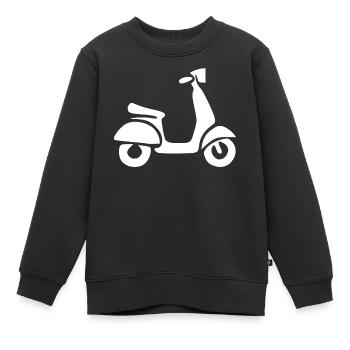 Roller weiß Bike Biker Geschenk - Kinder Premium Organic Sweatshirt - Schwarz - Vorne - AI Model Kid Female (0cm)