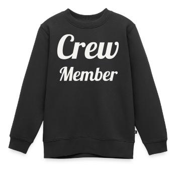 Crew Member Script Handschrift Team Staff Event - Kinder Premium Organic Sweatshirt - Schwarz - Vorne - AI Model Kid Female (0cm)