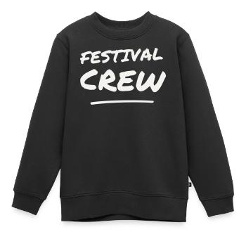 Festival Crew Brush Schriftzug Team Staff Event - Kinder Premium Organic Sweatshirt - Schwarz - Vorne - AI Model Kid Female (0cm)