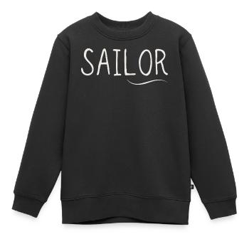 Sailor Segelmotiv Schriftzug - Kinder Premium Organic Sweatshirt - Schwarz - Vorne - AI Model Kid Female (0cm)